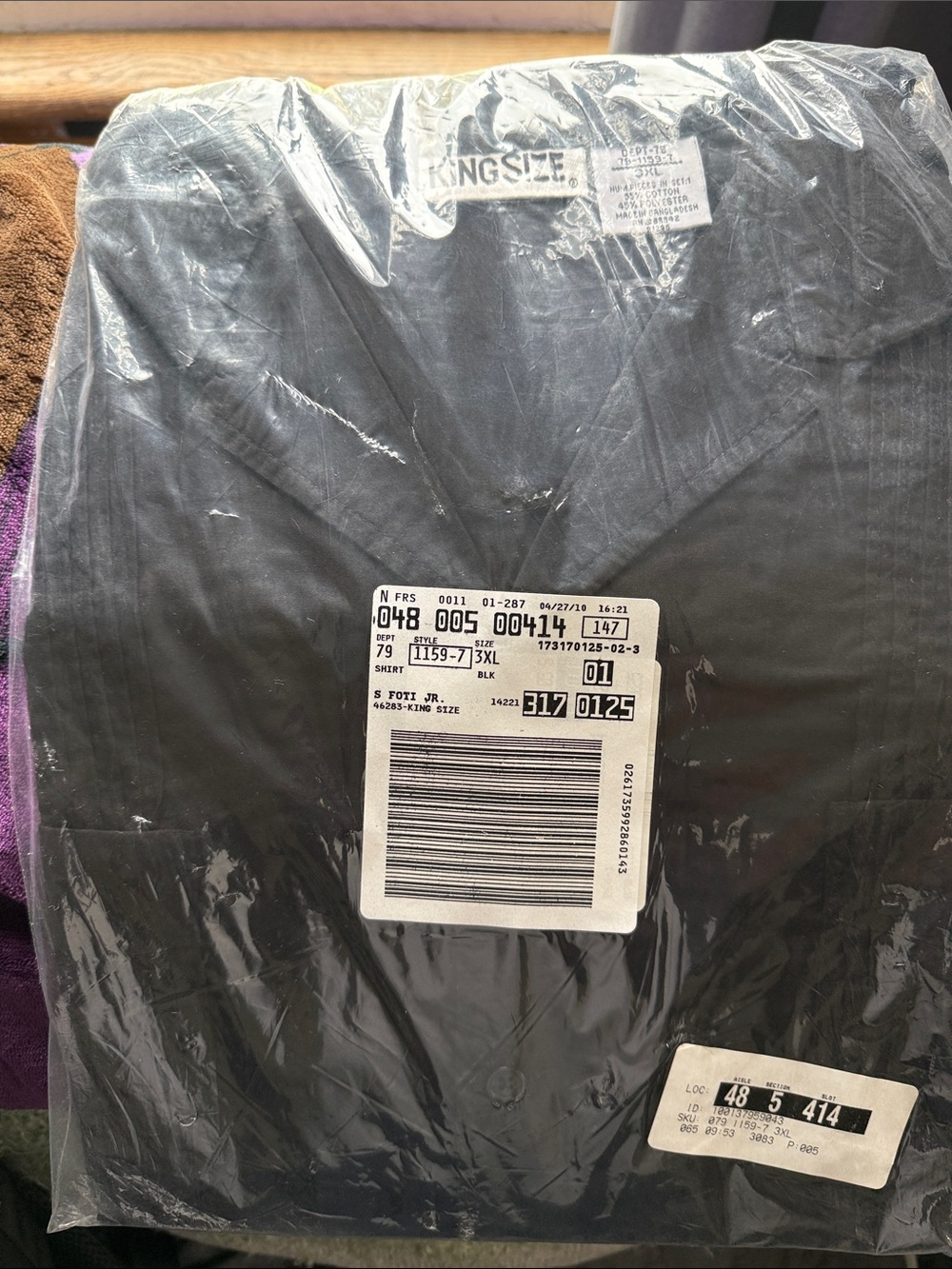 Kingsize Black Dress Shirt - V-Neck